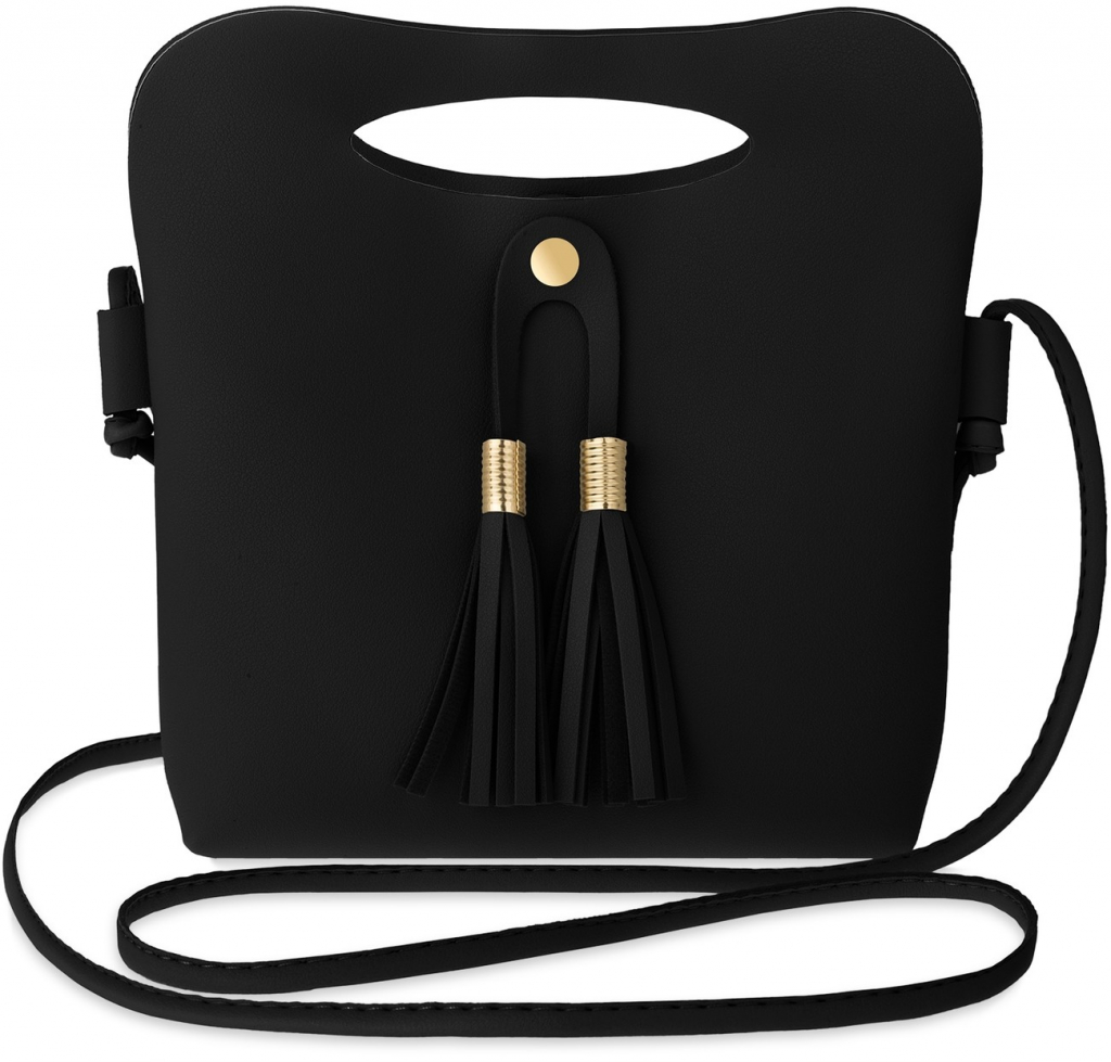 unikátní dámská kabelka listonoška s třásněmi černá