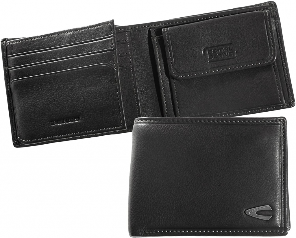 Camel Active Malá pánská kožená peněženka černá B34 703 60 zip na bankovky RFID SAFE