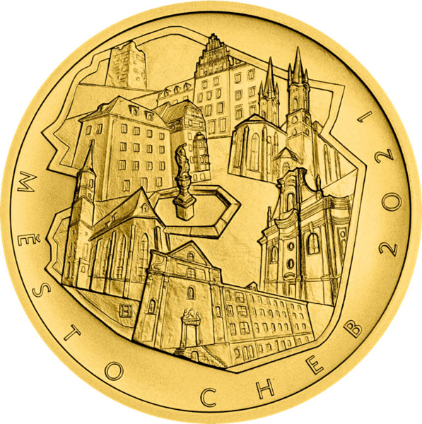 Česká mincovna Zlatá mince 5000 Kč Město Cheb 2021 Standard 1/2 oz