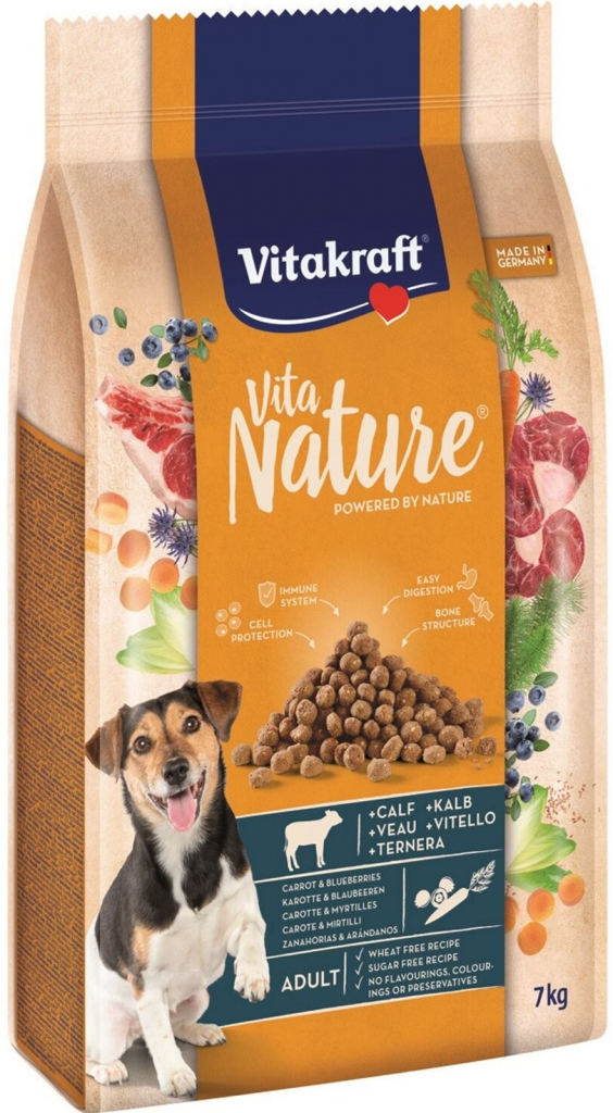 Vitakraft Vita Nature telecí s mrkví a borůvkami 7 kg