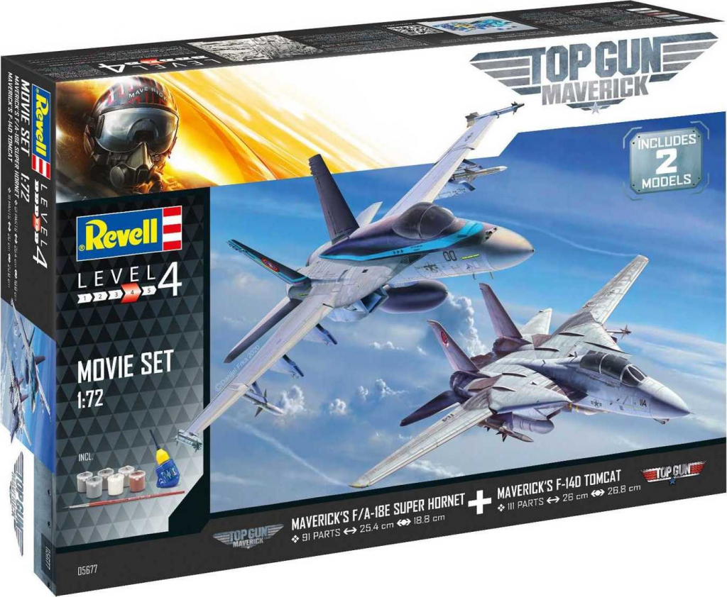 Revell Gift-Set letadlo 05677 Top Gun 2 Movie Set 1:72