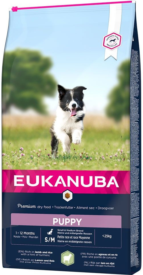 Eukanuba Puppy Small & Medium Breed jehněčí s rýží 2 x 12 kg