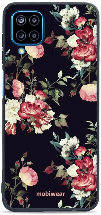 Pouzdro Mobiwear Glossy Samsung Galaxy A12 - G040G - Růže na černé