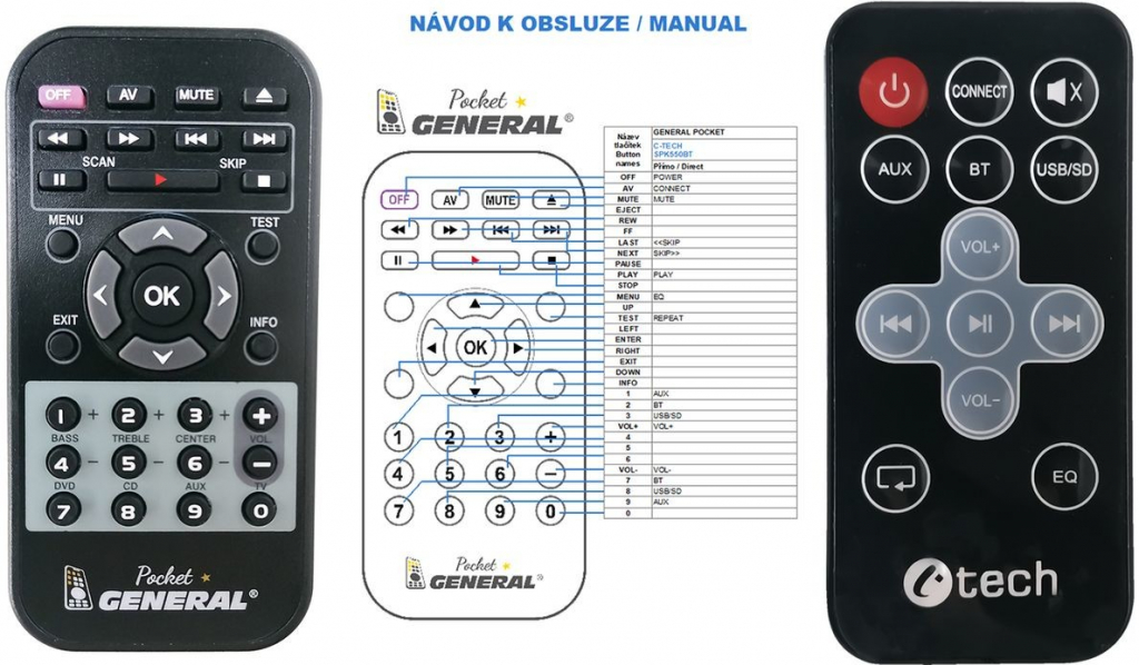 Dálkový ovladač General C-Tech SPK-550BT