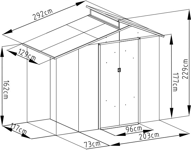 IWHome Hera Z-A s přístřeškem 3,78 m² antracit IWH-10230008