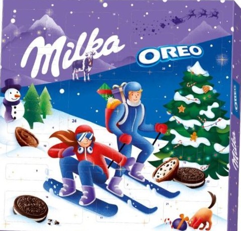 Milka Oreo Adventní kalendář z mléčné čokolády a sušenek 280g