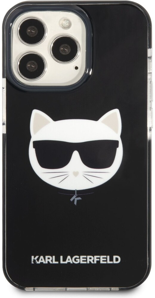 Pouzdro Karl Lagerfeld TPE Choupette Head iPhone 13 Pro černé