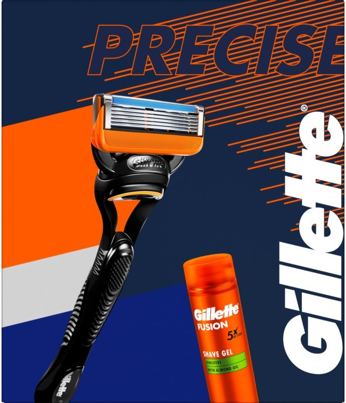 Gillette Fusion holicí strojek + Fusion gel na holení 200 ml dárková sada