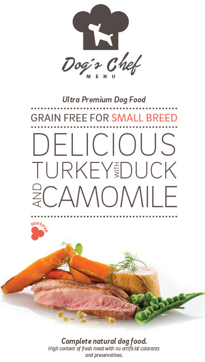 Dog\'s Chef Delicious Turkey with Duck and Camomile SMALL BREED 2 kg