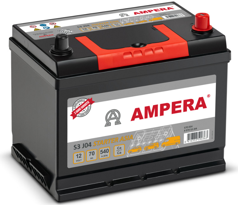 Ampera S3 Starter Asia 12V 70Ah 540A S3 J04