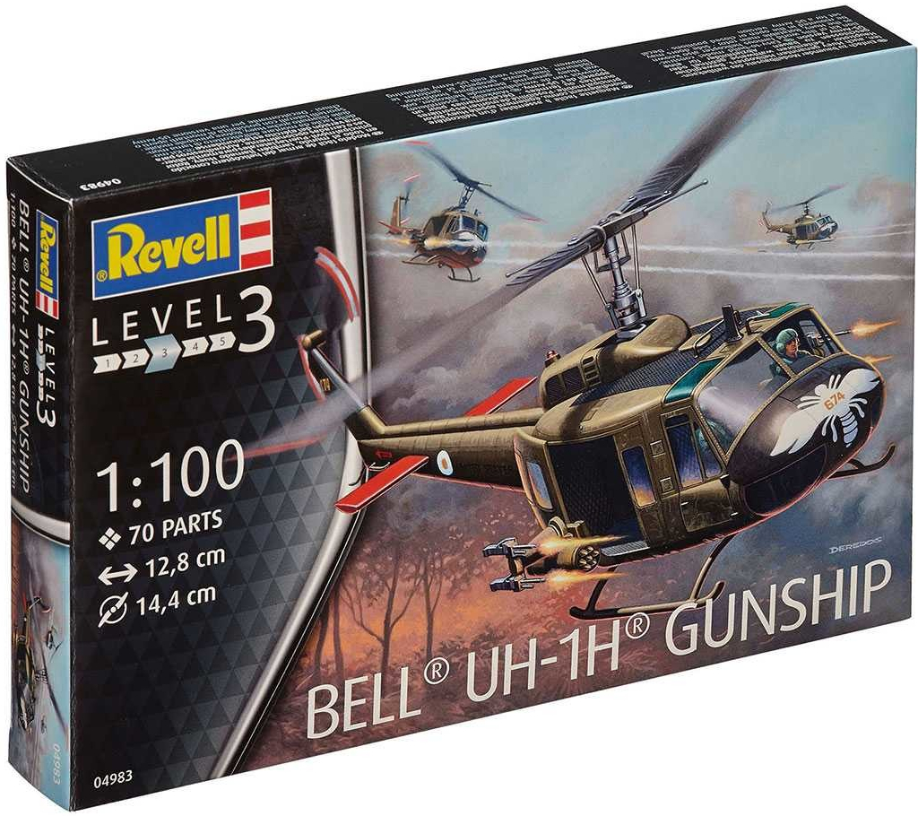 Revell model set helicopter 64983 Bell UH 1H Gunship 1:100