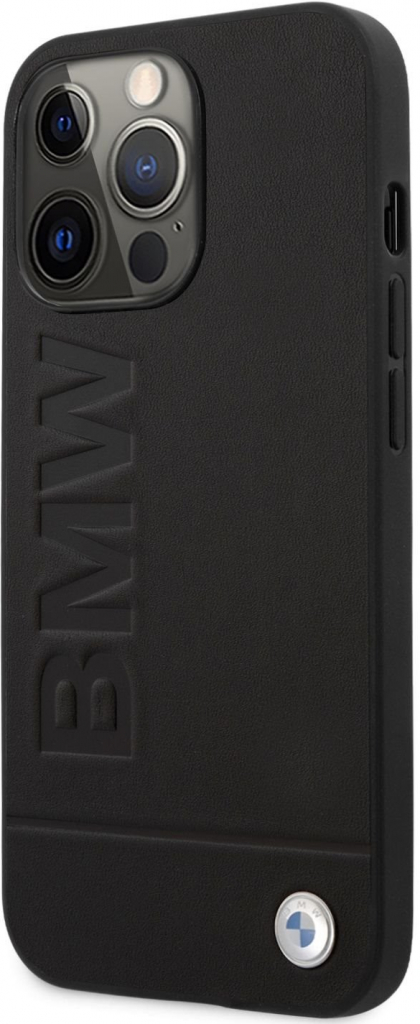 Pouzdro BMW Leather Hot Stamp iPhone 14 Pro černé