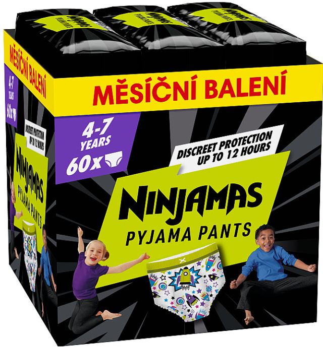 NINJAMAS Pyjama Pants pro chlapce 4-7 let 60 ks