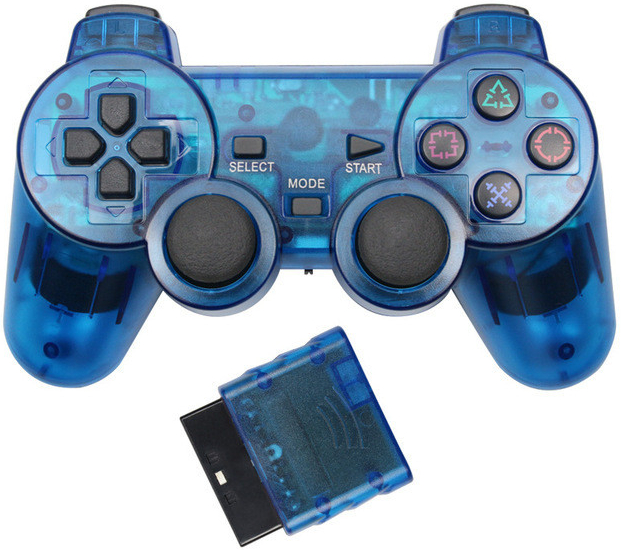 PSko Bezdrátový ovladač pro PS1 a PS2 modrý 7235