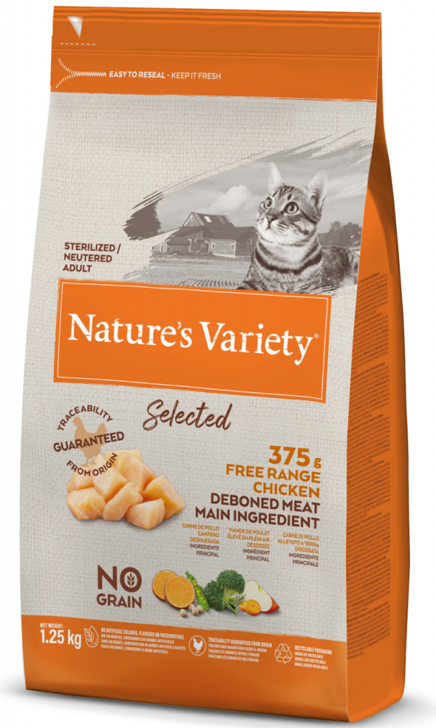 Nature\'s Variety selected pro kastrované kočky s kuřecím 1,25 kg