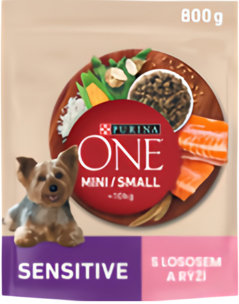 Purina ONE MINI Dog Sensitive s lososem 0,8 kg
