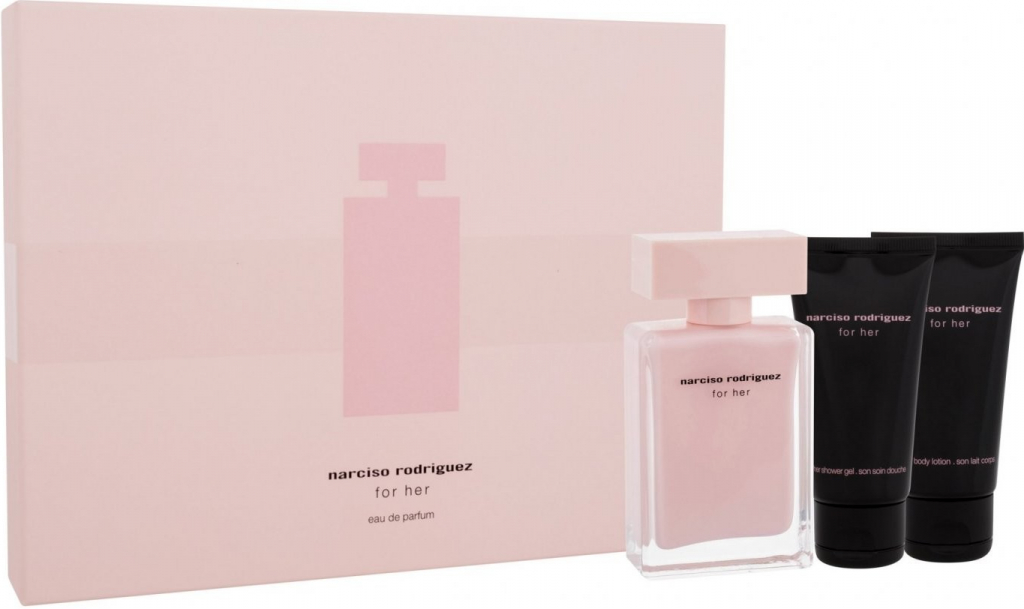 Narciso Rodriguez For Her EDP 50 ml + sprchový gel 50 ml + tělové mléko 50 ml dárková sada