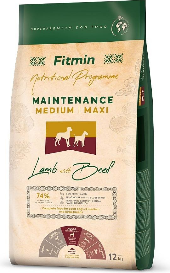 Fitmin Medium Maxi Maintenance Lamb & Beef 12 kg