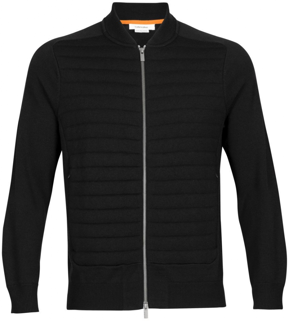 Icebreaker Mens ICL ZoneKnit Insulated Knit Bomber Black