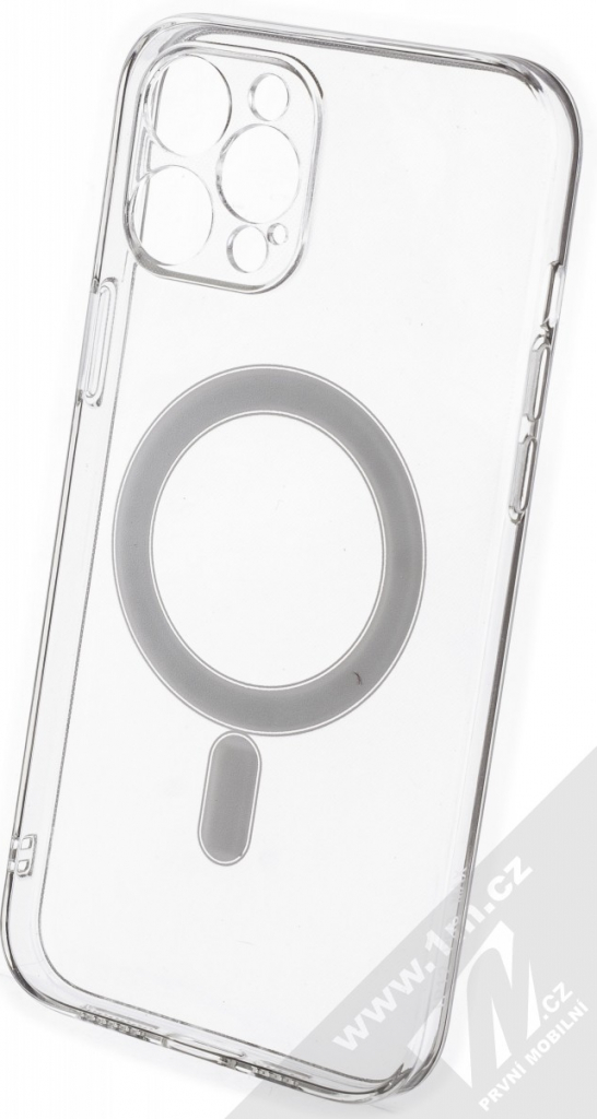 Pouzdro 1Mcz MagSilicone Skinny TPU ochranné s MagSafe Apple iPhone 12 Pro Max průhledné