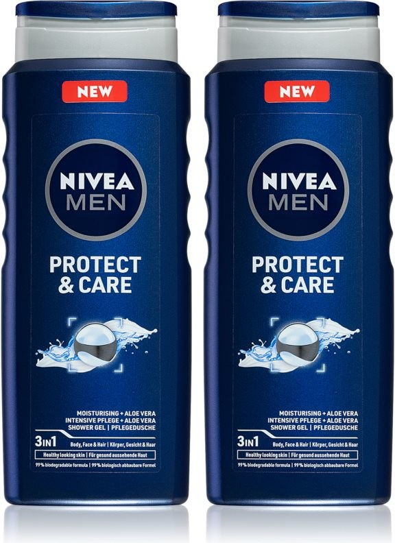 Nivea Men Protect & Care sprchový gel 2 x 500 ml dárková sada