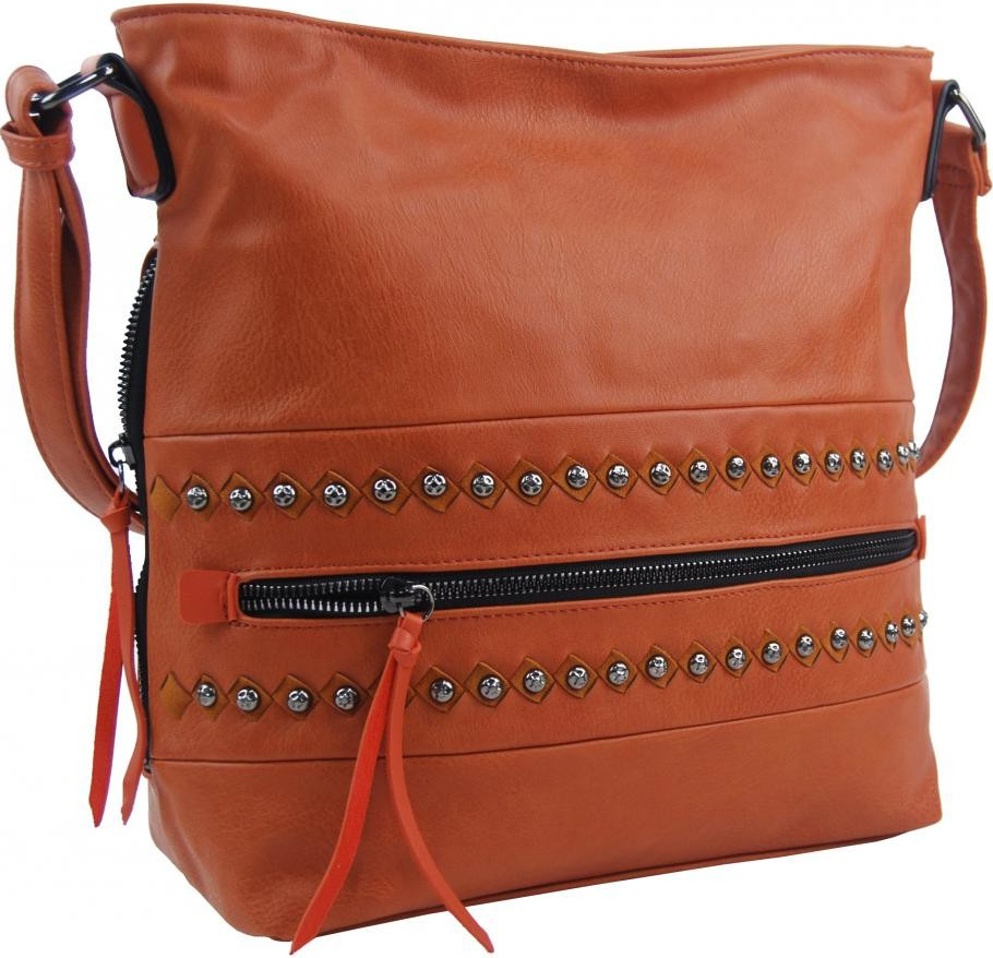 Rosy Bag Cihlově oranžová středně velká crossbody dámská kabelka XH5046