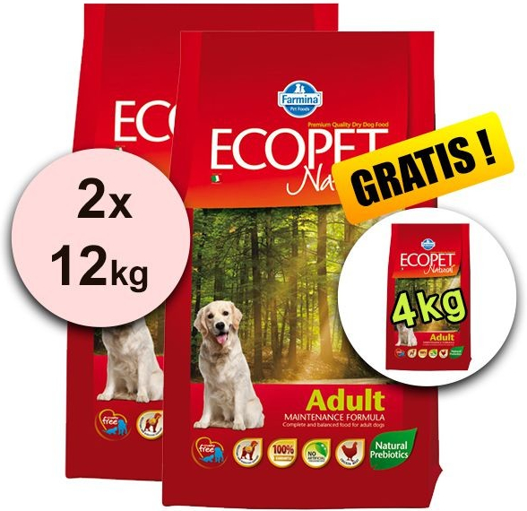 Ecopet Natural Adult Medium 2 x 12 kg