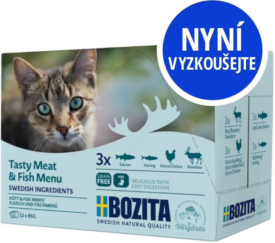 Bozita kousky v omáčce míchané balení maso a ryby 12 x 85 g