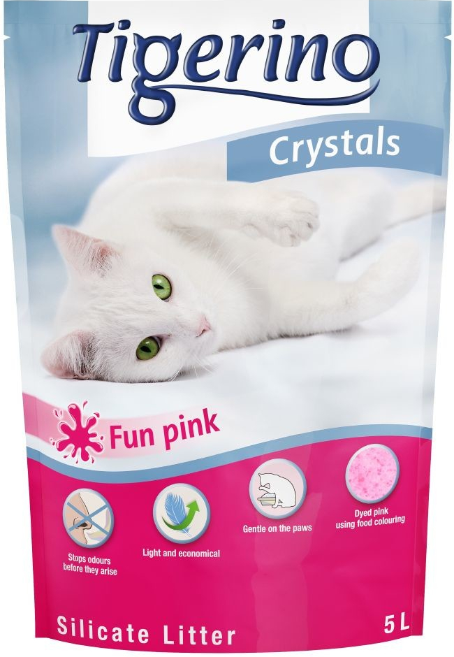 Tigerino Crystals Fun růžový Kočkolit 3 x 5 l