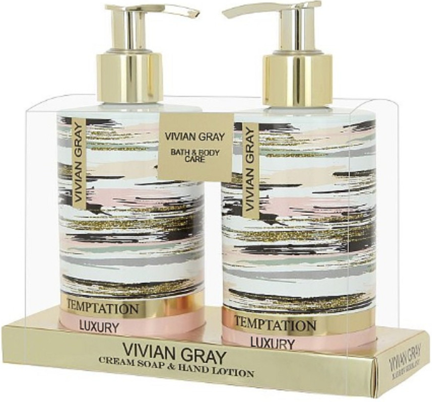 Vivian Gray Temptation Pokušení luxusní tekuté mýdlo 250 ml + mléko na ruce 250 ml dárková sada
