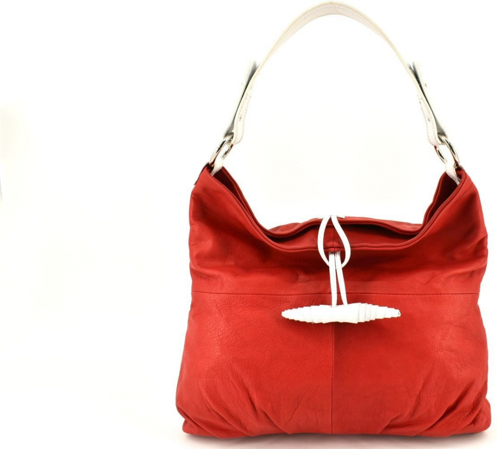Arteddy dámská kožená kabelka červená/bílá