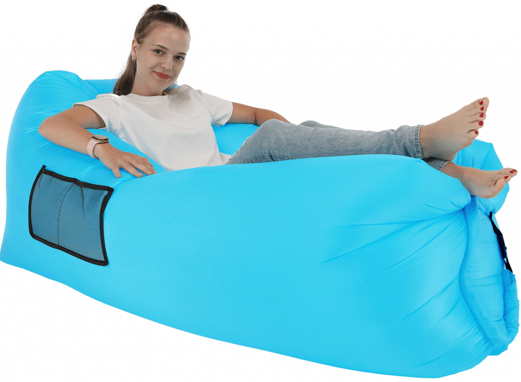 Kondela Nafukovací sedací vak lazy bag LEBAG nylon modrý