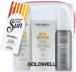 Goldwell Dualsenses Rich Repair šampon 100 ml + maska 50 ml + lak na vlasy big finish 100 ml dárková sada