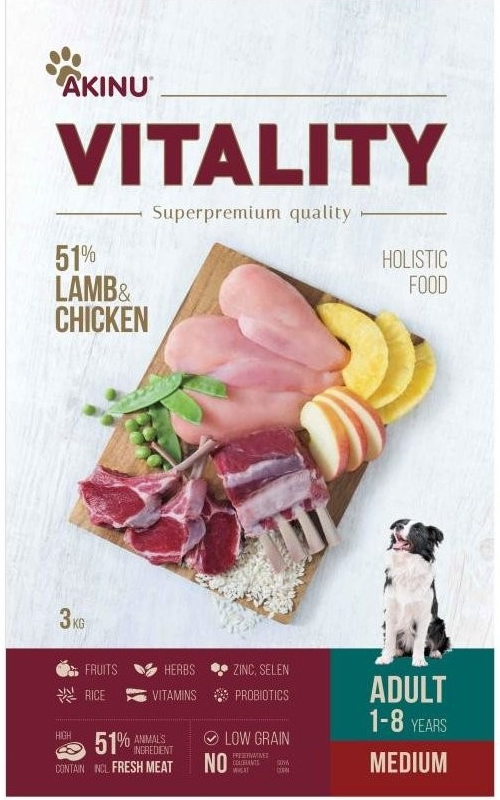 Akinu Vitality dog Adult medium lamb & chicken 3 kg