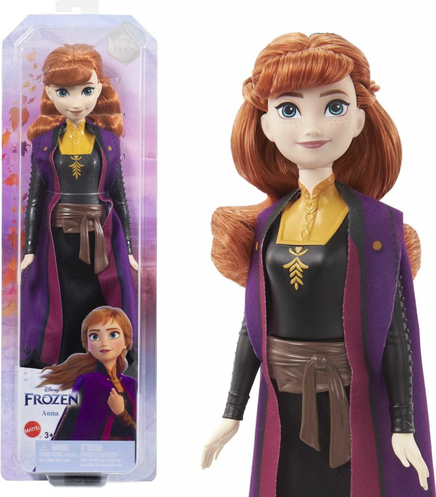 Mattel Frozen Anna v černo-oranžových šatech