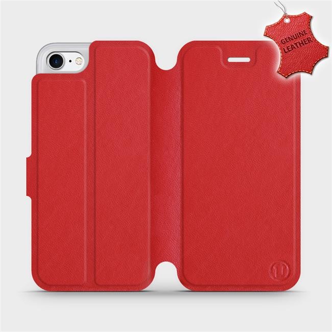 Pouzdro Mobiwear Flip Apple iPhone SE 2020 / SE 2022 - Červené - kožené - L_RDS Red Leather
