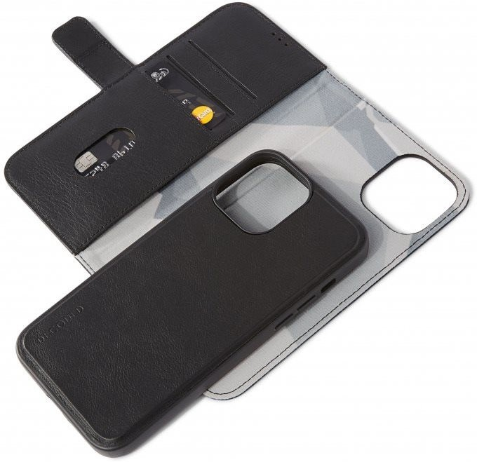 Pouzdro Decoded Leather Detachable Wallet iPhone 14 Pro Max černé