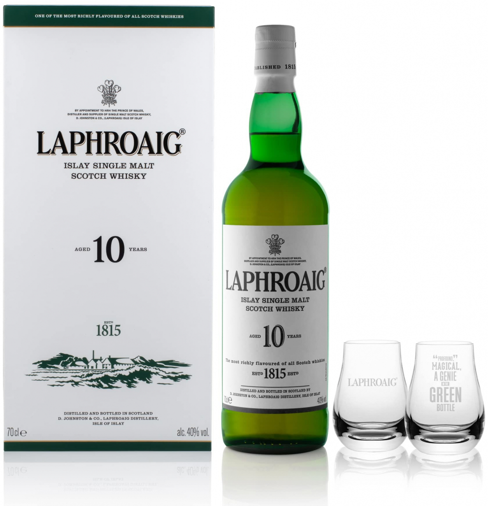 Laphroaig 10y 40% 0,7 l (dárkové balení 2 sklenice)