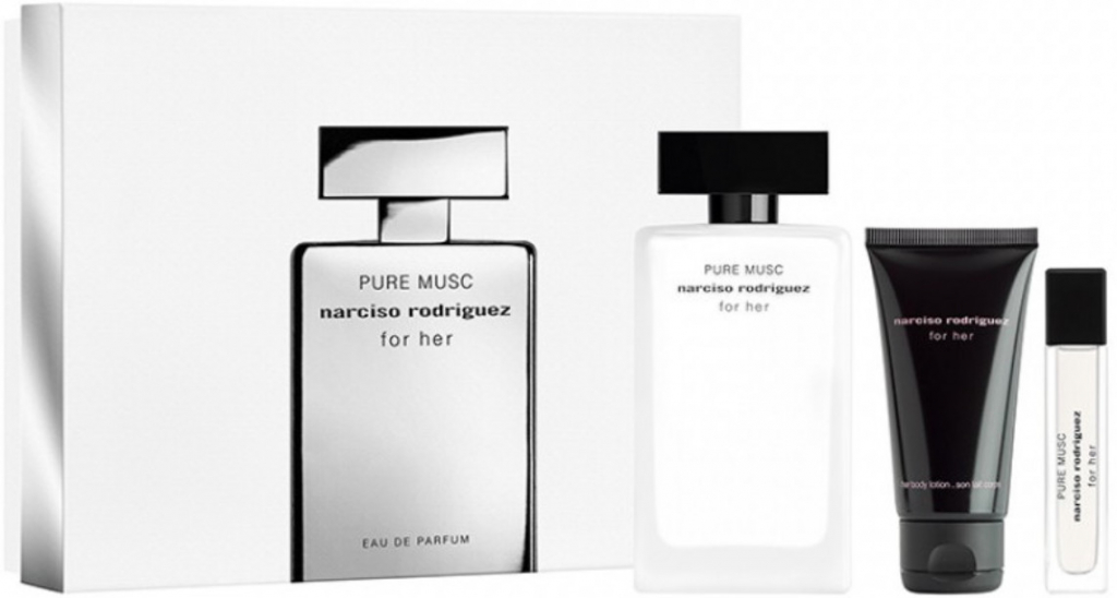 Narciso Rodriguez For Her Pure Musc EDP 100 ml + EDP 10 ml + tělové mléko 50 ml dárková sada