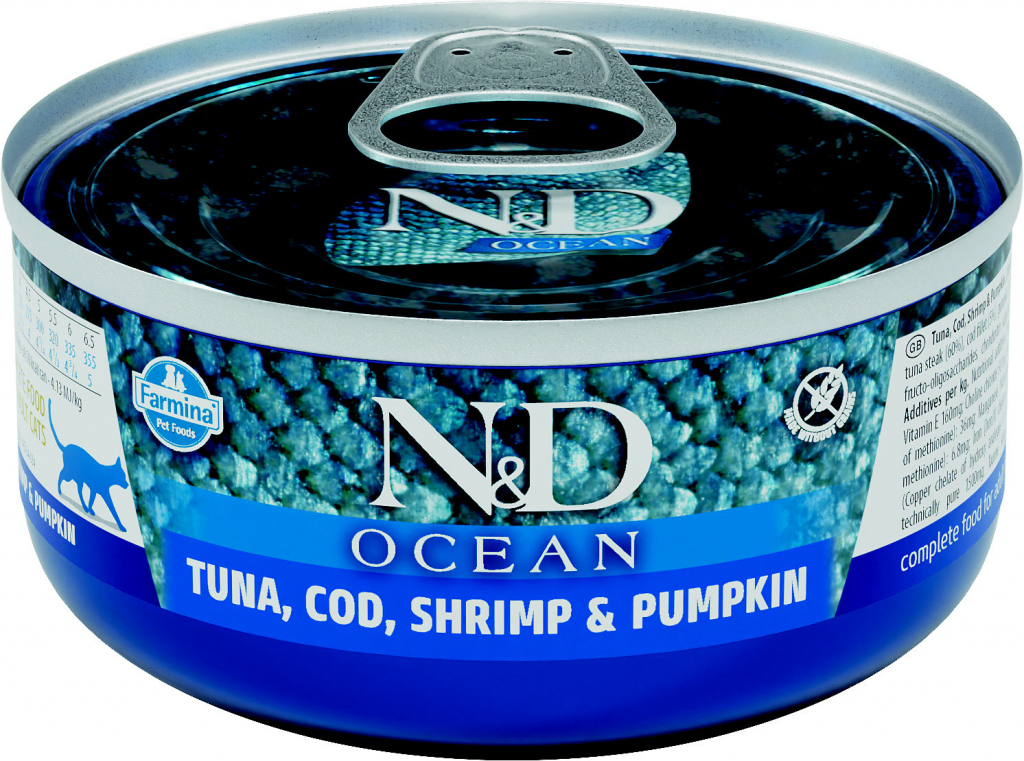 N&D CAT OCEAN Adult Tuna Cod Shrimp & Pumpkin 80 g