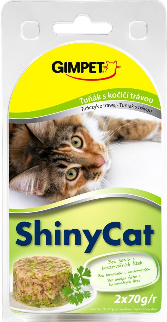 Gimpet kočka ShinyCat tuňak koc.tráv 2 x 70 g
