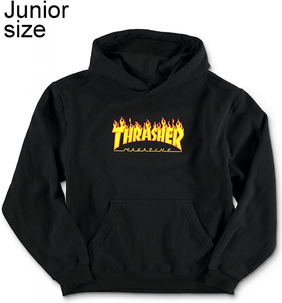 Thrasher Flame Hood mikina black