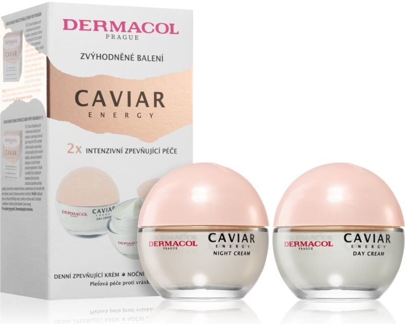 Dermacol Caviar Energy denní pleťový krém Caviar Energy Day Cream 50 ml + noční pleťový krém Caviar Energy Night Cream 50 ml dárková sada