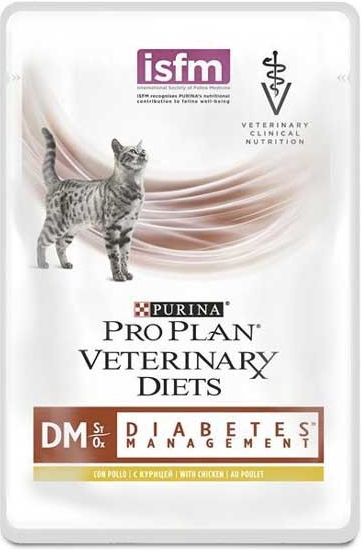 Pro Plan Veterinary Diets Feline DM ST/OX Diabetes Management s kuřecím 85 g