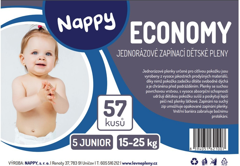 Nappy Economy Junior 11-25 kg 57 ks