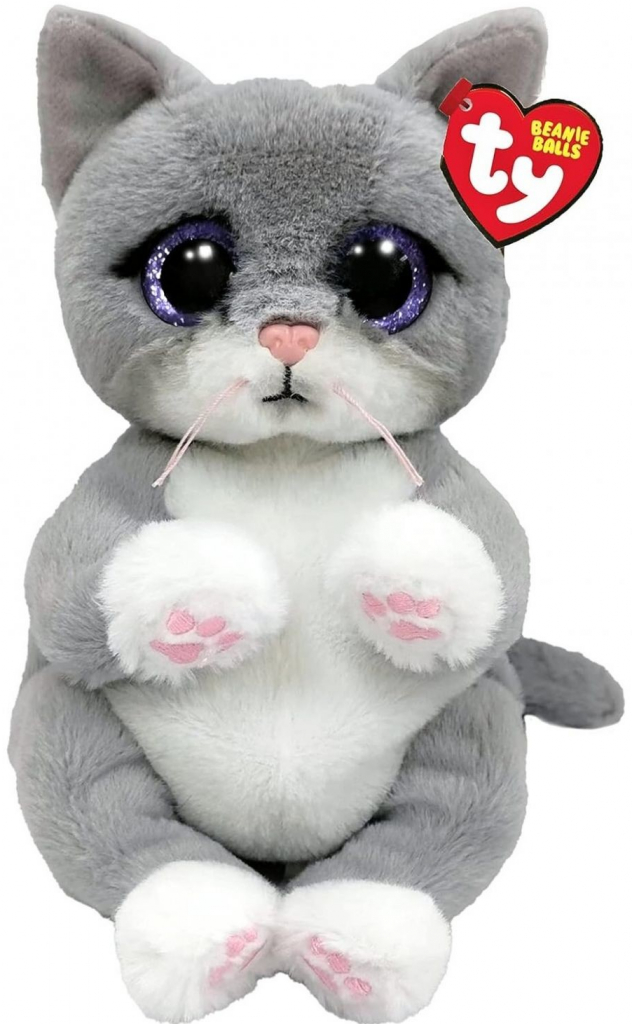 TY Beanie Babies Morgan šedá kočka 41055 15 cm