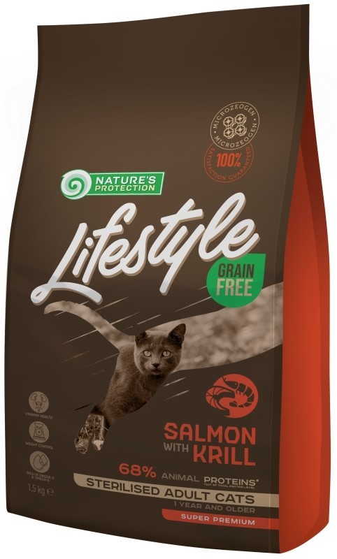 Nature\'s Protection Cat Dry LifeStyle GF Sterilised Salmon 1,5 kg
