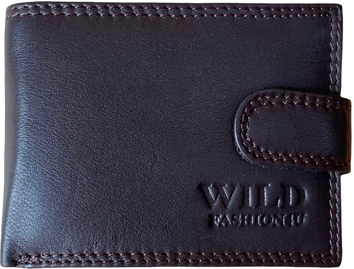 malá pánská kožená peněženka s přezkou wild fashion4u hnědá
