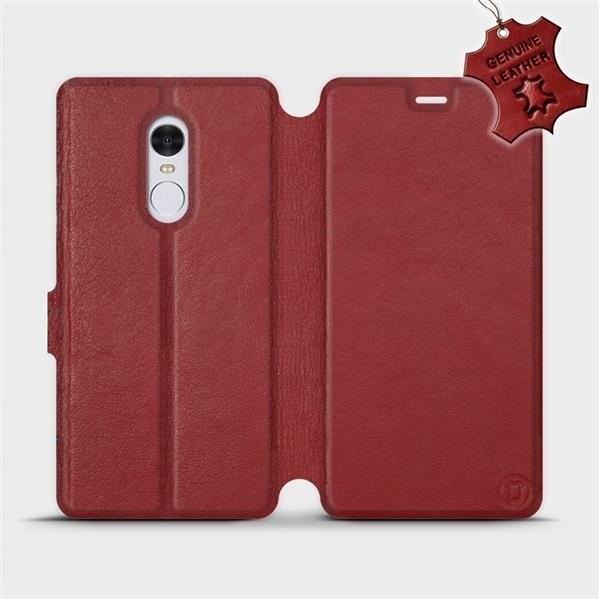 Pouzdro Mobiwear Luxusní flip Xiaomi Redmi Note 4 Global kožené Tmavě červené