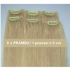6 x Pramen clip-in vlasy - Přírodní blond (100 % lidské vlasy )